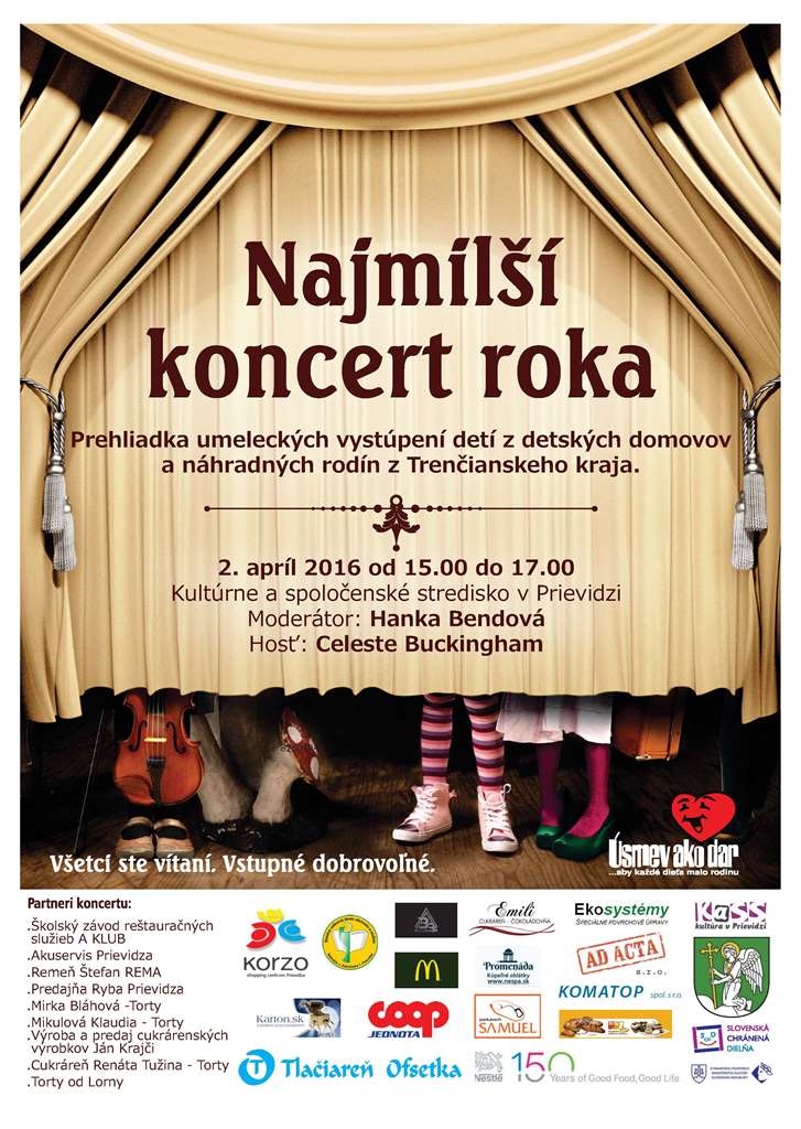 Pozvánka na Najmilší koncert roka 2016 v Prievidzi
